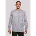 Kapuzenpullover F4NT4STIC "Ahoi Anker Outlines Knut & Jan Hamburg" Gr. L, grau (erdgrau) Herren Pullover Print