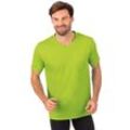 T-Shirt TRIGEMA "TRIGEMA V-Shirt COOLMAX" Gr. L, gelb (lemon), Herren, 100% Polyester (recycelt), Shirts