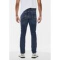 Slim-fit-Jeans STREET ONE MEN, Herren, Gr. 32, Länge 32, blau (indigo blau wash), Web, Jeans, 98% Baumwolle, 2% Elasthan, unifarben, casual, lang, Jeans, softer Materialmix