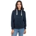 Kapuzensweatshirt DEPROC ACTIVE "HildaCMYK II WOMEN" Gr. 36 (S), blau (navy) Damen Sweatshirts weiche Fleecejacke mit Kängurutasche