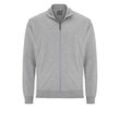 Sweatjacke AHORN SPORTSWEAR, Herren, Gr. 4XL, grau (schwarz), 100% Baumwolle, bestickt, unifarben, sportlich, normal, hoch geschlossener Ausschnitt, Langarm, Sweatjacken, in sportlichem Design