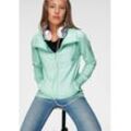 Sweatjacke OCEAN SPORTSWEAR, Damen, Gr. 32/34, grün (mint), angeraute Sweatware, Obermaterial: 57% Baumwolle, 38% Polyester, 5% Elasthan, casual, bequem, hoch geschlossener Ausschnitt, Langarm Rippbündchen, Sweatjacken, mit voluminösem hohem Kragen