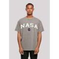 T-Shirt F4NT4STIC "NASA Collegiate Logo" Gr. XXL, grau (asphalt), Herren, Obermaterial: 100% Baumwolle, Shirts, Print