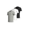 T-Shirt ADIDAS SPORTSWEAR ""Active Flex Cotton"" Gr. L (6/52), bunt (908, grau, weiß, schwarz), Herren, Single Jersey, Obermaterial: 100% Baumwolle, meliert, unifarben, Shirts, mit V-Ausschnitt und legerer Passform