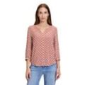 Schlupfbluse CARTOON "Cartoon Casual-Bluse mit Muster" Gr. 38, bunt (rosé, camel) Damen Blusen