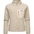 Plüschjacke RAGWEAR "Alaris" Gr. 4XL (48), beige (ecru) Damen Jacken Kuschelige Fleecejacke mit Brusttasche