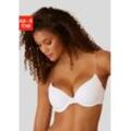 Schalen-BH LASCANA "Ela", Damen, Gr. 70, Cup D, weiß, Microtouch, Obermaterial: 82% Polyamid (TACTEL), 18% Elasthan (LYCRA), Basic, BHs, mit transparenten Trägern, perfect basic mit Bügel, Basic Dessous