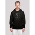 Kapuzenpullover F4NT4STIC "Looney Tunes Bugs Bunny Drawing Instruction" Gr. M, schwarz Herren Pullover Print