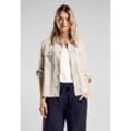 Blouson STREET ONE Gr. 34, beige (smooth sand beige), Damen, Stoff, 93% Viskose, 7% Polyester, unifarben, Jacken, in angenehmen Materialmix