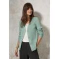 Cardigan CECIL, Damen, Gr. XXL (46), grün (iced salvia grün melange), Stoff, 33% Polyester, 31% Polyacryl, 24% Baumwolle, 12% Nylon, unifarben, casual, normal normal, V-Ausschnitt, Langarm Bündchen, Strickjacken, mit V-Ausschnitt