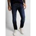 Slim-fit-Jeans STREET ONE MEN, Herren, Gr. 32, Länge 30, blau (dunkelblau rinsed wash), Web, 84% Baumwolle, 13% Polyester, 3% Elasthan, unifarben, casual, lang, Jeans, Middle Waist