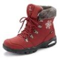 Winterstiefelette LASCANA Gr. 36, rot (dunkelrot) Damen Schuhe Winterboots Schnürboots Stiefelette,Stiefel,Winterstiefel wind-& wasserabweisender Tex-Membran