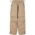 Stoffhose URBAN CLASSICS "Urban Classics Damen Ladies Cotton Parachute Pants" Gr. L, US-Größen, beige (wetsand), Damen, 100% Baumwolle, unifarben, Hosen