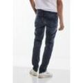 Gerade Jeans STREET ONE MEN Gr. 30, Länge 32, blau (dunkelblau wash), Herren, Web, 85% Baumwolle, 13% Polyester, 2% Elasthan, unifarben, Jeans, softer Materialmix