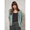 Cardigan CECIL, Damen, Gr. XL (44), grün (iced salvia grün), Web, 68% Baumwolle, 32% Polyester, unifarben, casual, normal normal, V-Ausschnitt, Langarm Bündchen, Strickjacken, mit V-Ausschnitt