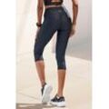 Caprileggings LASCANA ACTIVE Gr. XS (32/34), N-Gr, schwarz, Damen, Obermaterial: 85% Polyester, 15% Elasthan, unifarben, Mesh, Hosen, Sporthose in Allover-Leo-Optik