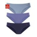 Bikinislip S.OLIVER Gr. 32/34 (S), blau (blaufarben), Damen, Jersey, Obermaterial: 90% Baumwolle, 10% Elasthan (LYCRA), unifarben, Unterhosen, aus elastischer Baumwoll-Qualität