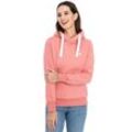 Kapuzensweatshirt DEPROC ACTIVE "HildaCMYK II WOMEN" Gr. 36 (S), rosa Damen Sweatshirts weiche Fleecejacke mit Kängurutasche