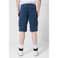 Cargobermudas STREET ONE MEN Gr. 30, Kurz, blau (indigo blau), Herren, Web, 100% Baumwolle, unifarben, Hosen, mit Cargo Taschen