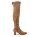 Overkneestiefel LASCANA, Damen, Gr. 36, Varioschaft, braun (sand), Obermaterial: 100% Textilmaterial. Futter: 100% Textilmaterial. Decksohle: 100% Lederimitat. Laufsohle: 100% Synthetik, unifarben, elegant, Schuhe, Slouchy Boots,Langschaft Stiefel,Schlupf-Boot, weiches Stretchmaterial