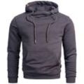 Kapuzenpullover ALESSANDRO SALVARINI "ASRemii" Gr. S (48), grau (anthrazit), Herren, Obermaterial: 65% Baumwolle, 35% Polyester, Pullover, Hoodie mit Kapuze