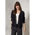 Cardigan CECIL Gr. L (42), grau (deep charcoal grau), Damen, 68% Polyester, 32% Baumwolle, unifarben, Strickjacken, mit V-Ausschnitt