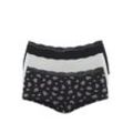 Panty VIVANCE, Damen, Gr. 40/42, schwarz (schwarz bedruckt, creme uni, schwarz uni), Single Jersey, Obermaterial: 95% Baumwolle, 5% Elasthan. Spitze: 90% Polyamid, 10% Elasthan, bedruckt, unifarben, bequem, Unterhosen, aus elastischer Baumwolle