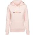 Kapuzenpullover MERCHCODE "Merchcode Damen Ladies Mothers Day - Best mom ever Heavy Hoody", Damen, Gr. L, pink, 65% Baumwolle, 35% Polyester, mehrfarbig, casual, normal, ohne Ausschnitt, Langarm, Pullover