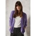 Cardigan CECIL Gr. L (42), gentle lila, Damen, 68% Baumwolle, 32% Polyester, unifarben, Strickjacken, mit V-Ausschnitt