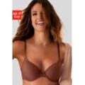 Schalen-BH LASCANA "Ela - perfect basic", Damen, Gr. 70, Cup C, braun, Microtouch, Obermaterial: 82% Polyamid (TACTEL), 18% Elasthan (LYCRA), Basic, BHs, mit Bügel aus seidiger Microfaser