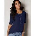 T-Shirt INSPIRATIONEN "Shirt" Gr. 36, blau (marine), Damen, 95% Viskose, 5% Elasthan, unifarben, Shirts