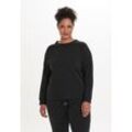 Sweatshirt Q BY ENDURANCE "Reilily" Gr. 44, schwarz (schwarz, schwarz), Damen, 65% Viskose, 20% Baumwolle, 10% Polyester, 5% Elasthan, unifarben, Sweatshirts, mit elastischen Bündchen