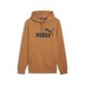 Kapuzensweatshirt PUMA "ESS BIG LOGO HOODIE FL (S)" Gr. L, braun (caramel latte), Herren, Fleece, Obermaterial: 66% Baumwolle, 34% Polyester, bedruckt, Sweatshirts