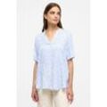 Longbluse ETERNA "LOOSE FIT", Damen, Gr. 38, blau (hellblau), 100% Viskose, modisch, Blusen