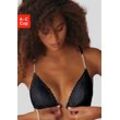 Bralette LASCANA, Damen, Gr. 70, Cup C, schwarz, Microtouch, Obermaterial: 60% Polyamid, 35% Polyester, 5% Elasthan, feminin, BHs, ohne Bügel mit extravaganten Perlen-Trägern, sexy Dessous