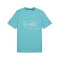 T-Shirt PUMA "Mercedes-AMG Petronas F1 Logo T-Shirt Herren", Herren, Gr. S, grün (sheen grün), Obermaterial: 100% Baumwolle; Rippe: 20% Polyester, 80% Baumwolle, regular fit, Rundhals, Kurzarm, Shirts