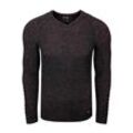 Strickpullover RUSTY NEAL, Herren, Gr. 4XL, grau (anthrazit), 70% Polyacryl, 30% Baumwolle, unifarben, mehrfarbig, casual, normal, V-Ausschnitt, Langarm, Pullover, mit ausgefallenem Strickmuster