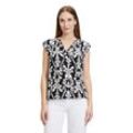 Schlupfbluse CARTOON "Cartoon Casual-Bluse mit Muster" Gr. 36, schwarz (schwarz, nature) Damen Blusen