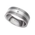 Partnerring FIRETTI "Schmuck Geschenk "LIEBE" Titan" Fingerringe Gr. 17, mit Zirkonia, Titan-Silber 925 (Sterlingsilber), 7,5mm, silberfarben (titanfarben, silberfarben, kristallweiß) mit oder ohne Zirkonia (synth.)