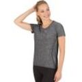 T-Shirt TRIGEMA "TRIGEMA Sportshirt in Melange-Optik" Gr. L, bunt (schwarz, bunt) Damen Shirts