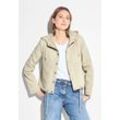 Cordjacke CECIL, Damen, Gr. XL (44), beige (boulder beige), Cord, 52% Lyocell, 48% Baumwolle, unifarben, casual, gerade hüftlang, ohne Ausschnitt, Jacken, mit Tunnelzugband am Kragen