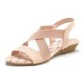 Sandalette VIVANCE, Damen, Gr. 36, rosa (rosé), Obermaterial: 100% Elasthan. Futter: 100% Textilmaterial. Decksohle: 100% Textilmaterial. Laufsohle: 100% Synthetik, unifarben, casual, Schuhe, Sandale, Sommerschuh mit elastischen Riemchen und Keilabsatz VEGAN