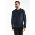 Strickpullover STREET ONE MEN, Herren, Gr. L (52), blau (schwarz dust blau), Web, 60% Baumwolle, 40% Polyacryl, unifarben, casual, normal normal, Rundhals, Pullover, mit Struktur