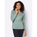 Langarmshirt CASUAL LOOKS "Shirt" Gr. 42, grün (jade, ecru, bedruckt), Damen, 100% Baumwolle, gemustert, mehrfarbig, Shirts