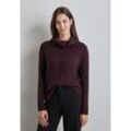 Rollkragenpullover STREET ONE, Damen, Gr. 34, rot (enigma rot), Web, 37% Baumwolle, 34% Polyacryl, 26% Polyester, 3% Elasthan, unifarben, casual, normal normal, hoch geschlossener Ausschnitt, Langarm Bündchen, Pullover, im soften Baumwoll-Mix