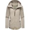 Outdoorjacke RAGWEAR "Monade Übergang" Gr. L (40), weiß (bone), Damen, Obermaterial: 100% Polyester, Innenfutter: 100% Polyester, Jacken, stylische Übergangsjacke mit großer Kapuze