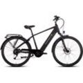 E-Bike SAXONETTE "Deluxe Sport Man" Gr. 48, schwarz (schwarz matt), E-Bikes, 48cm, 28 Zoll (71,12cm), Pedelec, Elektrofahrrad für Damen u. Herren