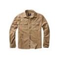 Langarmhemd BRANDIT "Brandit Herren Corduroy Classic Shirt Long Sleeve", Herren, Gr. 4XL, US-Größen, braun (camel), 100% Baumwolle, unifarben, normal, Langarm, Hemden