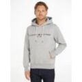 Kapuzensweatshirt TOMMY HILFIGER "TOMMY LOGO HOODY" Gr. L (50/52), grau (cloud htr) Herren Sweatshirts