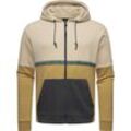 Kapuzensweatjacke RAGWEAR "Blocky", Herren, Gr. L (52), beige (sand), Sweatware, Obermaterial: 70% Baumwolle, 30% Polyester, Basic, lässig geschnitten hüftbedeckend, hoch geschlossener Ausschnitt, Langarm Ärmel ohne Ärmelschlitz Rippbündchen, Sweatjacken, Herren Basic Sweatjacke mit Kapuze